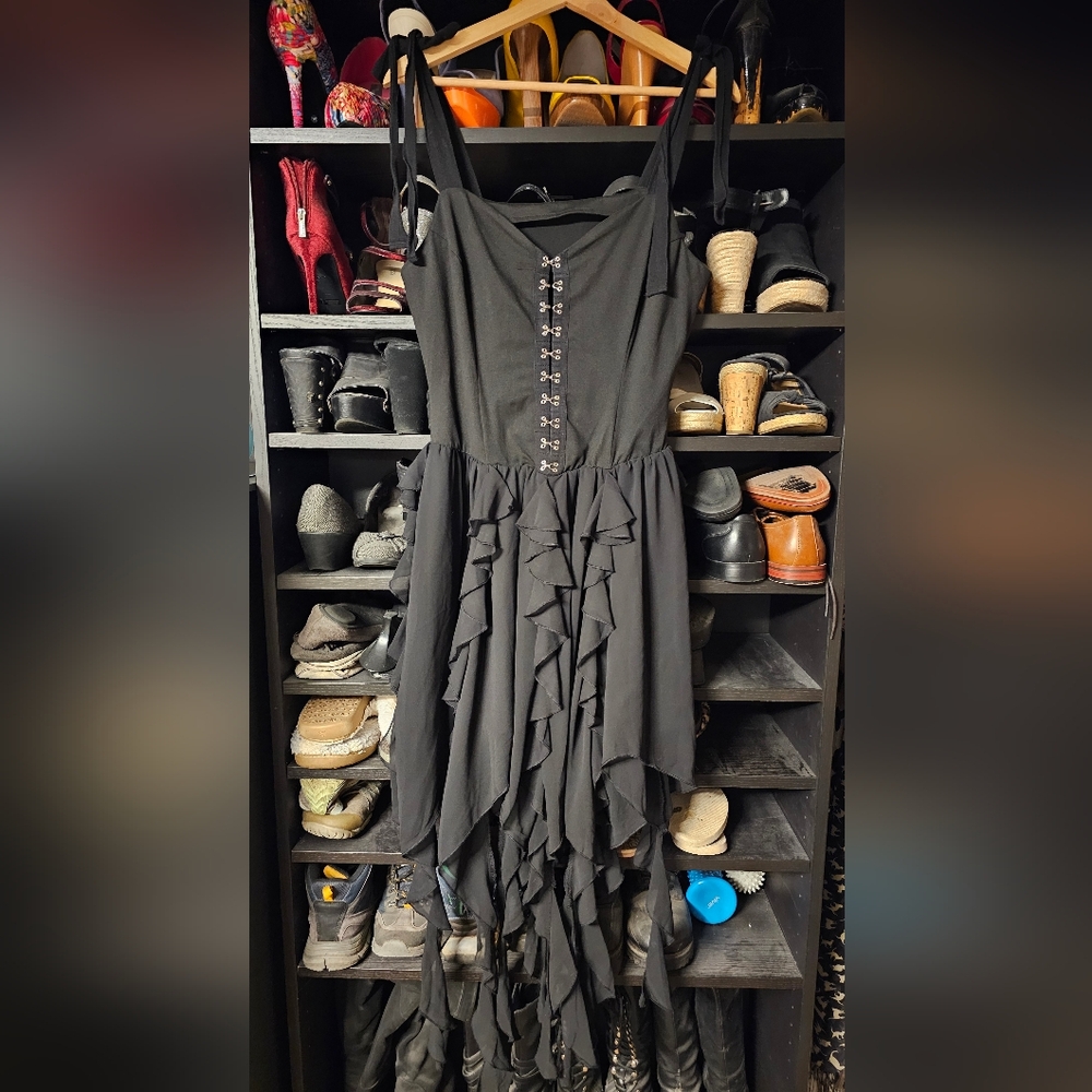 Elegant Black Ruffled Dress